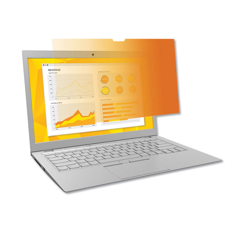 3M™ Gold Frameless Privacy Filter for 14" Widescreen Laptop, 16:9 Aspect Ratio (MMMGF140W9B) Each