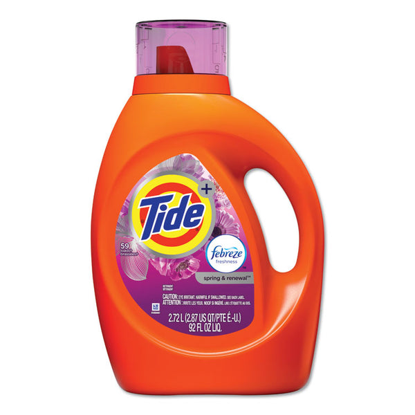 Tide® Plus Febreze Liquid Laundry Detergent, Spring and Renewal, 92 oz Bottle, 4/Carton (PGC87566CT)