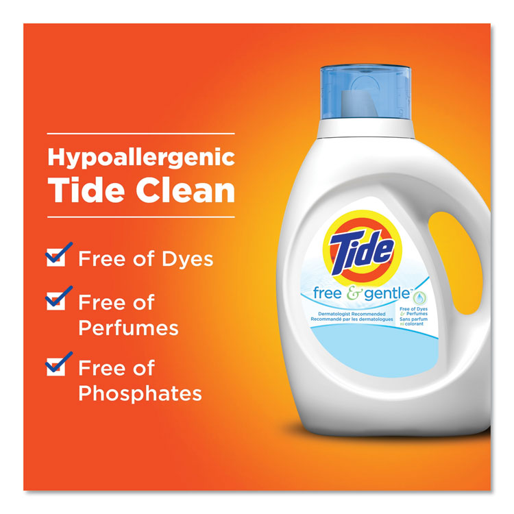 Tide® Free and Gentle Laundry Detergent, 32 Loads, 46 oz Bottle, 6/Carton (PGC41823)