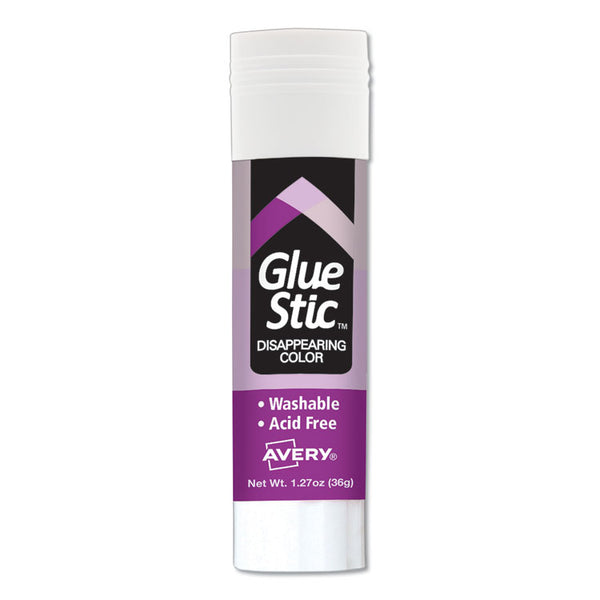 Avery® Permanent Glue Stic Value Pack, 1.27 oz, Applies Purple, Dries Clear, 6/Pack (AVE98071)