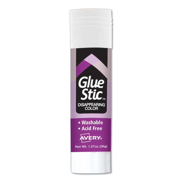 Avery® Permanent Glue Stic Value Pack, 1.27 oz, Applies Purple, Dries Clear, 6/Pack (AVE98071)