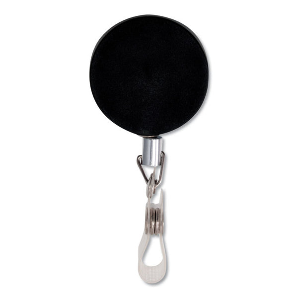 Advantus Premier Heavy-Duty Retractable ID Card Reel, 24" Extension, Black/Silver, 12/Box (AVT75406) Box of 12
