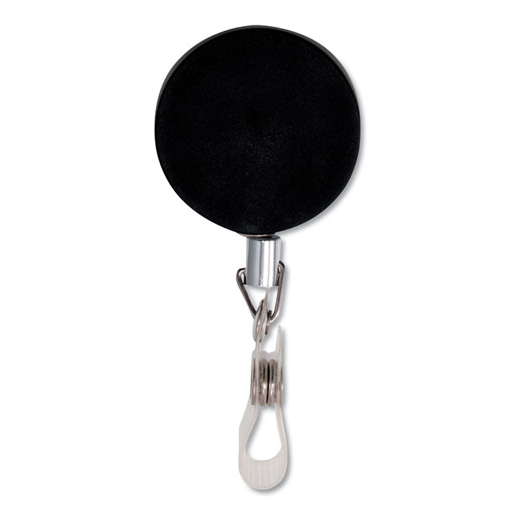 Advantus Premier Heavy-Duty Retractable ID Card Reel, 24" Extension, Black/Silver, 12/Box (AVT75406) Box of 12
