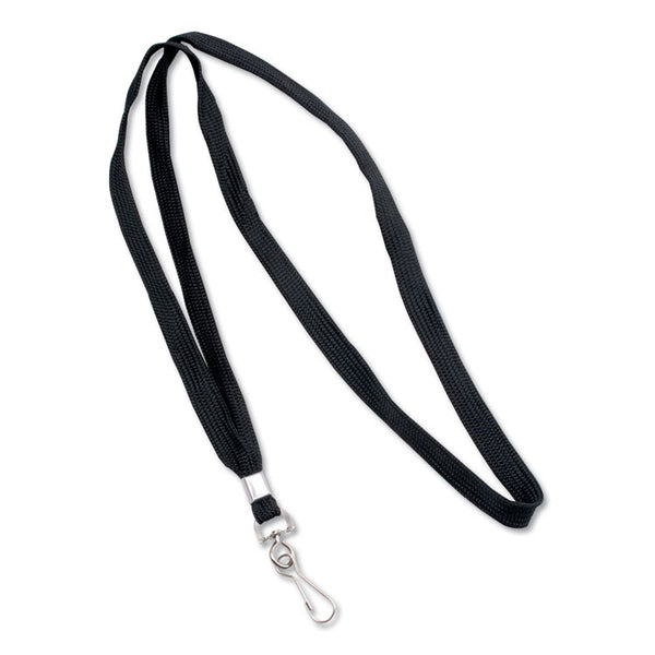 Advantus Deluxe Lanyards, Metal J-Hook Fastener, 36" Long, Black, 24/Box (AVT75424) Box of 24