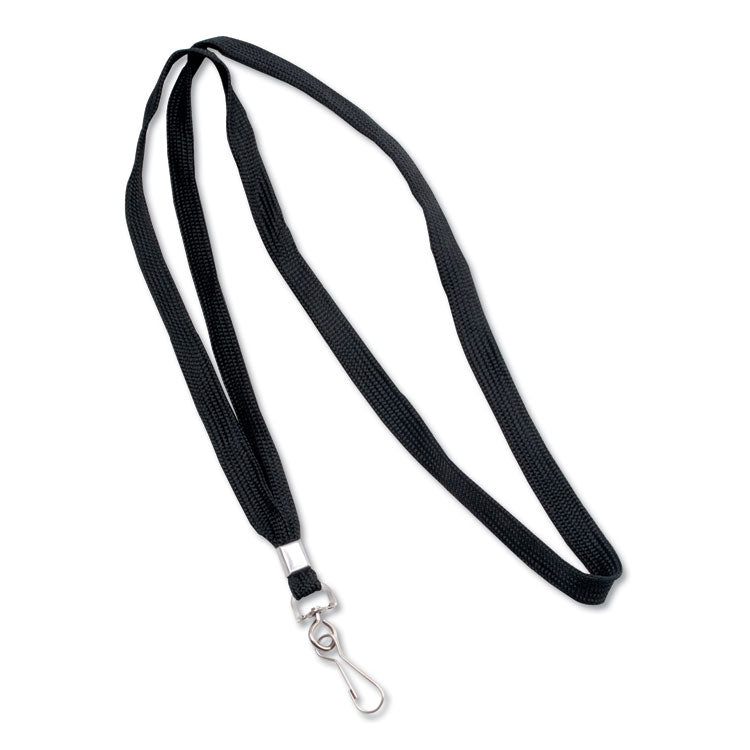 Advantus Deluxe Lanyards, Metal J-Hook Fastener, 36" Long, Black, 24/Box (AVT75424) Box of 24