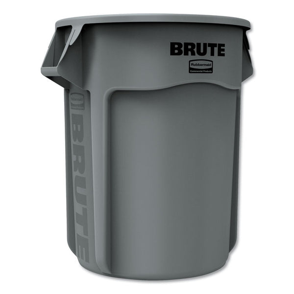 Rubbermaid® Commercial Vented Round Brute Container, 55 gal, Plastic, Gray (RCP265500GY)