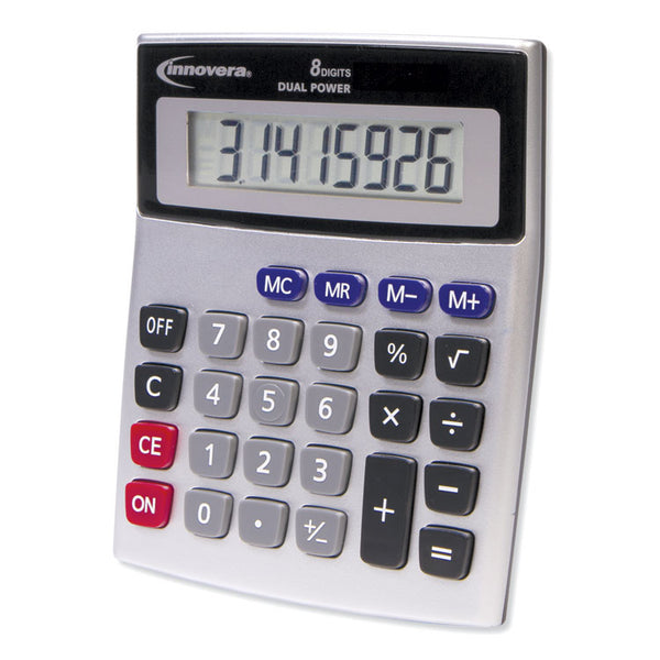 Innovera® 15927 Desktop Calculator, Dual Power, 8-Digit LCD (IVR15927)