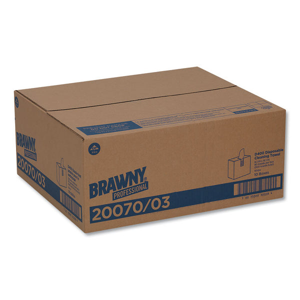 Brawny® Professional Medium Duty Premium DRC Wipers, 1-Ply, 9.25 x 16.3, Unscented, White, 90 Wipes/Box, 10 Boxes/Carton (GPC2007003CT) 10 Boxes of 90