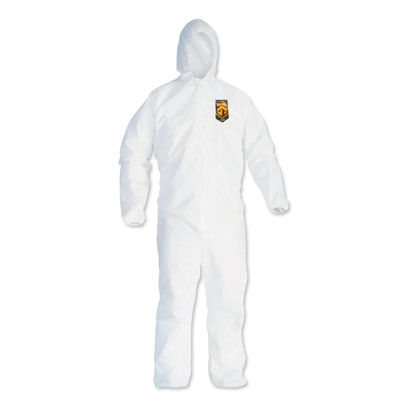 KleenGuard™ A40 Elastic-Cuff and Ankles Hooded Coveralls, X-Large, White, 25/Carton (ANS44324) Case of 25
