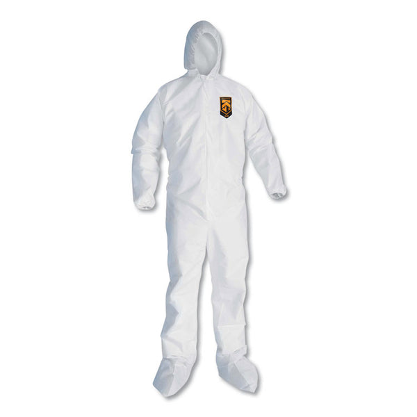 KleenGuard™ A20 Elastic Back and Ankle Hood and Boot Coveralls, X-Large, White, 24/Carton (KCC49124) Case of 24