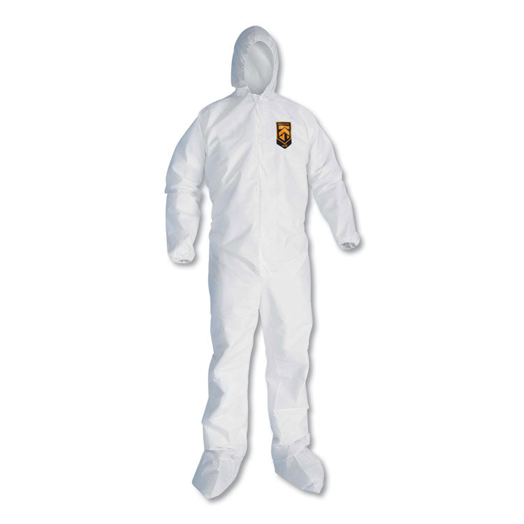 KleenGuard™ A20 Elastic Back and Ankle Hood and Boot Coveralls, X-Large, White, 24/Carton (KCC49124) Case of 24