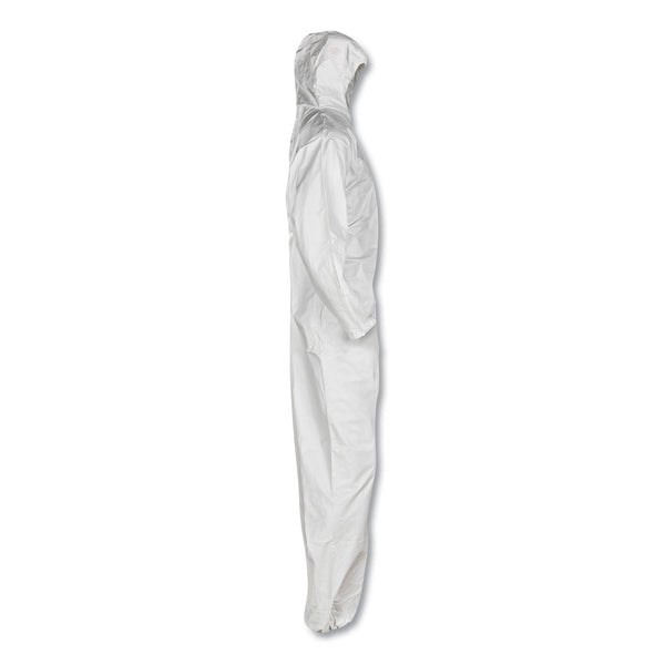 KleenGuard™ A30 Elastic Back and Cuff Hooded Coveralls, Medium, White, 25/Carton (ANS46112) Case of 25