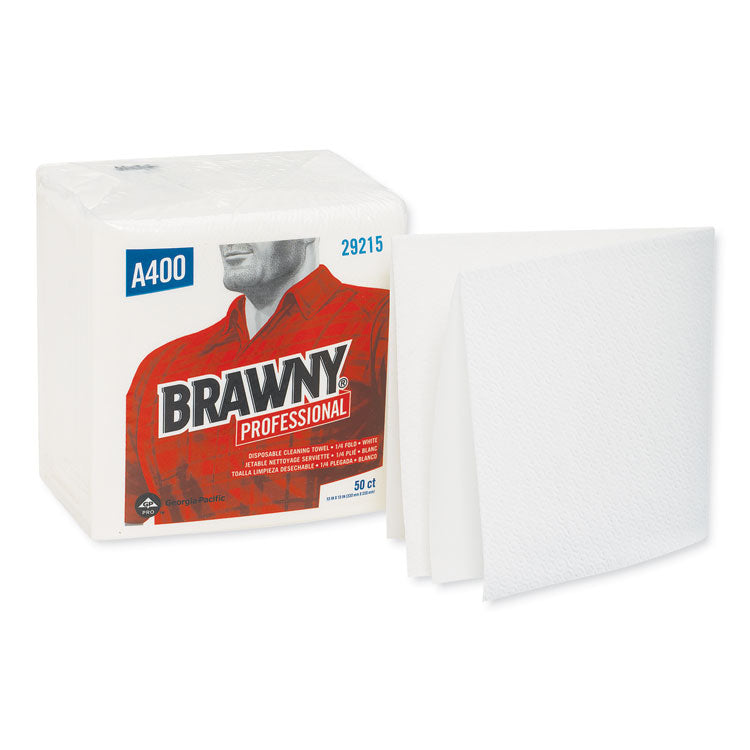 Brawny® Professional All Purpose Wipers, 13 x 13, White, 50/Pack, 16/Carton (GPC29215) Box of 800