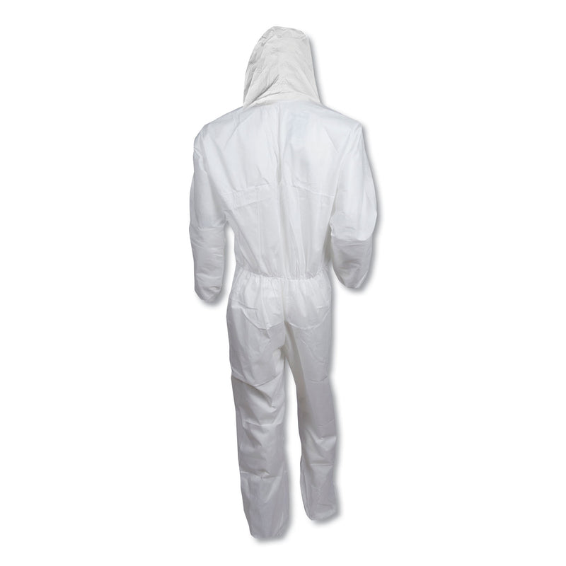 KleenGuard™ A30 Elastic-Back and Cuff Hooded Coveralls, 2X-Large, White, 25/Carton (ANS46115) Case of 25