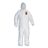 KleenGuard™ A30 Elastic Back and Cuff Hooded Coveralls, Medium, White, 25/Carton (ANS46112) Case of 25