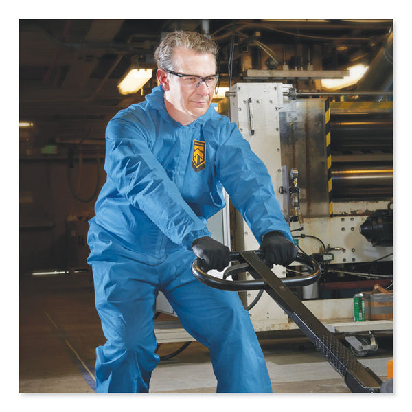 KleenGuard™ A20 Elastic Back Wrist/Ankle Hooded Coveralls, Large, Blue, 24/Carton (KCC58513) Case of 24