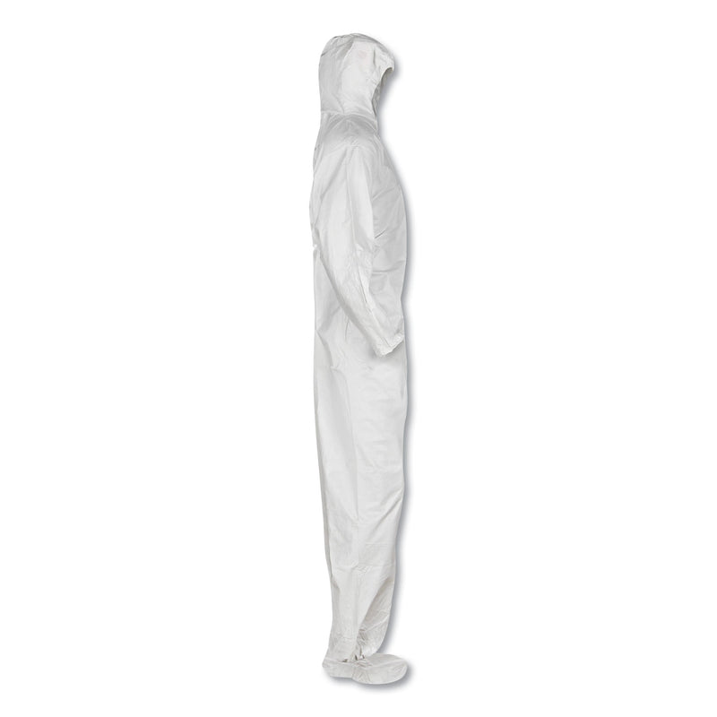 KleenGuard™ A20 Elastic Back and Ankle Hood and Boot Coveralls, X-Large, White, 24/Carton (ANS49124) Case of 24
