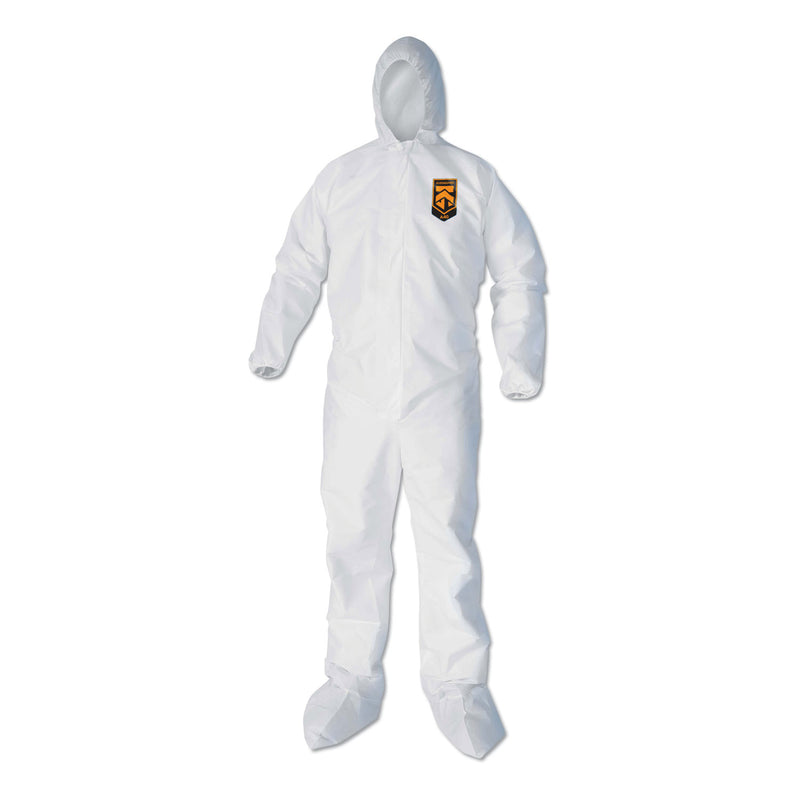 KleenGuard™ A40 Elastic-Cuff, Ankle, Hood and Boot Coveralls, X-Large, White, 25/Carton (ANS44334) Case of 25