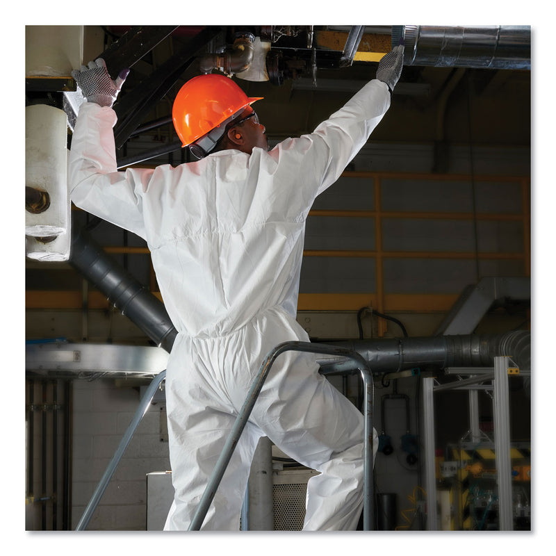 KleenGuard™ A30 Elastic-Back and Cuff Coveralls, 2X-Large, White, 25/Carton (ANS46105) Case of 25