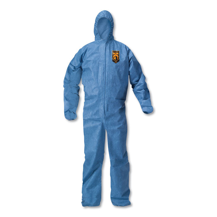 KleenGuard™ A20 Elastic Back Wrist/Ankle Hooded Coveralls, Large, Blue, 24/Carton (KCC58513) Case of 24