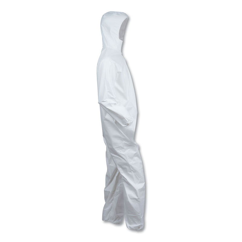 KleenGuard™ A40 Elastic-Cuff and Ankle Hooded Coveralls, 4X-Large, White, 25/Carton (ANS44327) Case of 25