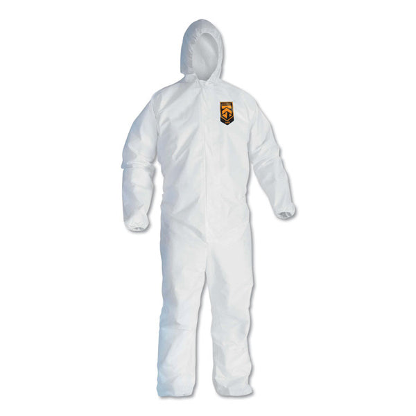 KleenGuard™ A40 Elastic-Cuff and Ankle Hooded Coveralls, 4X-Large, White, 25/Carton (KCC44327)