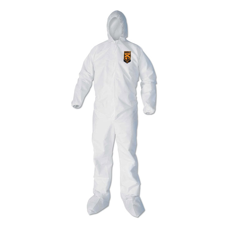 KleenGuard™ A40 Elastic-Cuff, Ankle, Hood and Boot Coveralls, 3X-Large, White, 25/Carton (KCC44336) 25 Pairs of Coveralls