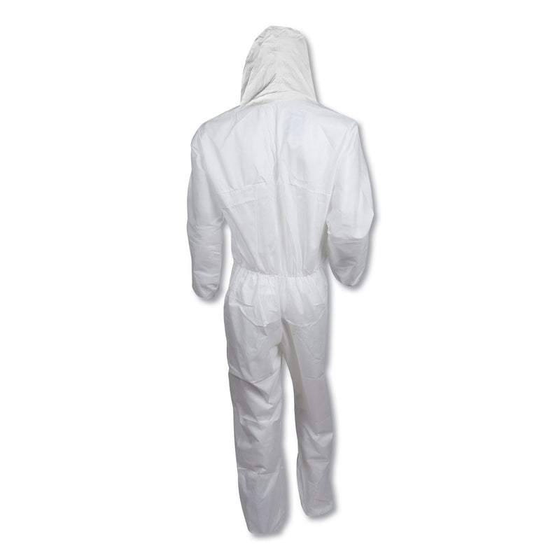 KleenGuard™ A20 Elastic Back, Cuff and Ankles Hooded Coveralls, 4X-Large, White, 20/Carton (ANS49117) Case of 20