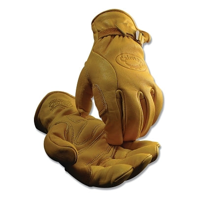 Caiman 1304 Top Cow Grain Leather Water-Repellent Drivers Gloves, X-Large, Unlined, Gold (607-1304-XL) 1 Pair