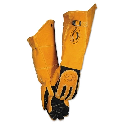 Caiman 1878 21-in FR Insulated MIG/Stick Welding Gloves, Deerskin/Boarhide, Tan/Black (607-1878-5) 1 Pair