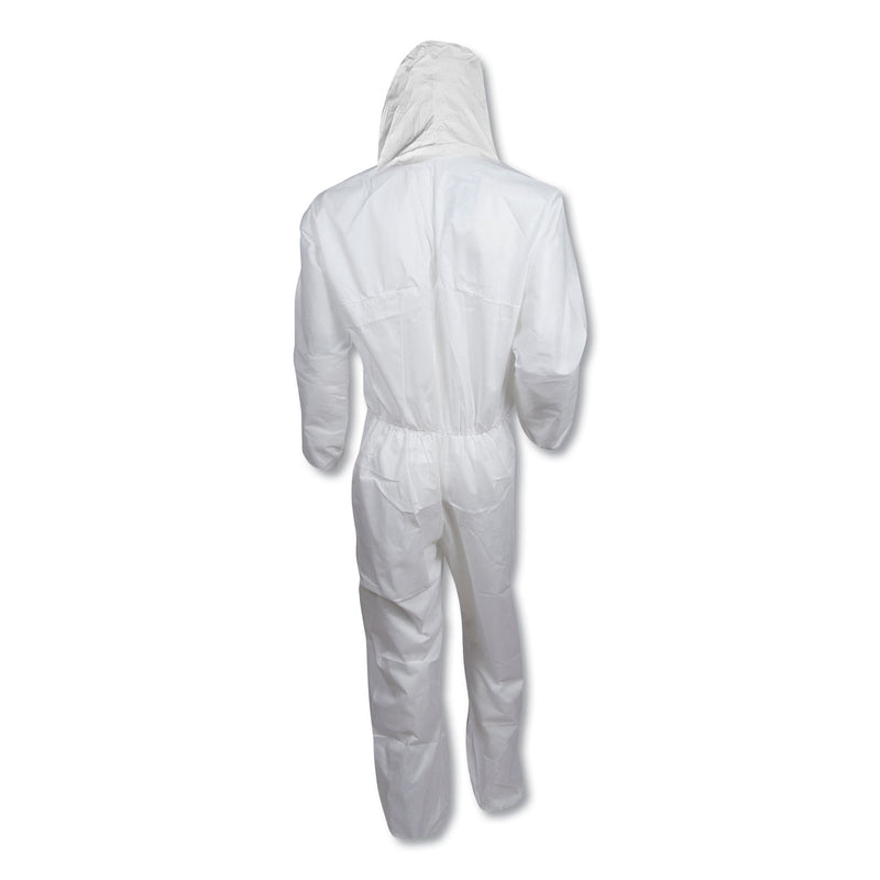 KleenGuard™ A30 Elastic-Back and Cuff Hooded Coveralls, X-Large, White, 25/Carton (ANS46114) Case of 25