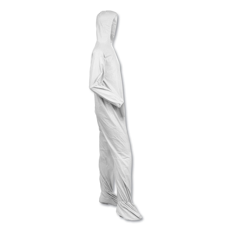 KleenGuard™ A40 Elastic-Cuff, Ankle, Hood and Boot Coveralls, Large, White, 25/Carton (ANS44333) Case of 25