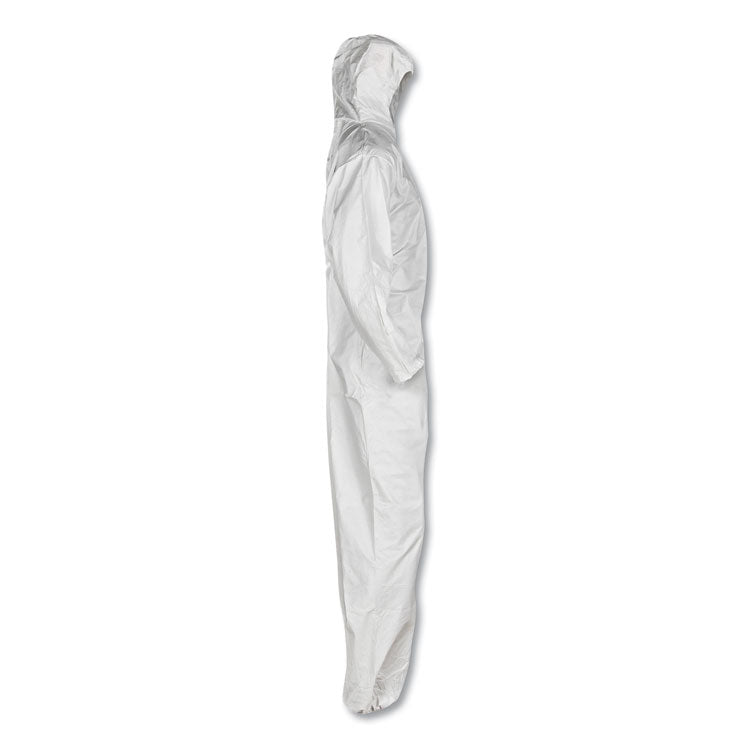 KleenGuard™ A20 Elastic Back, Cuff and Ankle Hooded Coveralls, Zip, X-Large, White, 24/Carton (KCC49114)