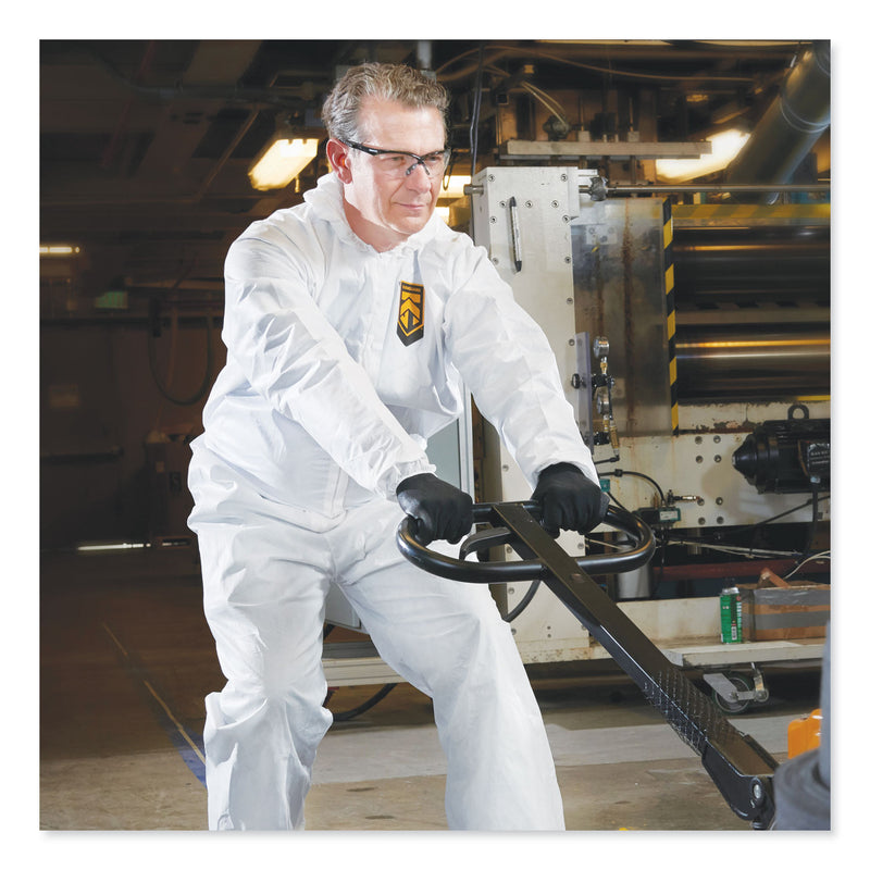 KleenGuard™ A40 Elastic-Cuff and Ankles Hooded Coveralls, 2X-Large, White, 25/Carton (ANS44325) Case of 25