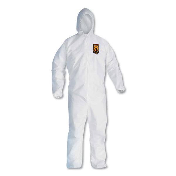 KleenGuard™ A20 Elastic Back, Cuff and Ankles Hooded Coveralls, 4X-Large, White, 20/Carton (KCC49117) Case of 20