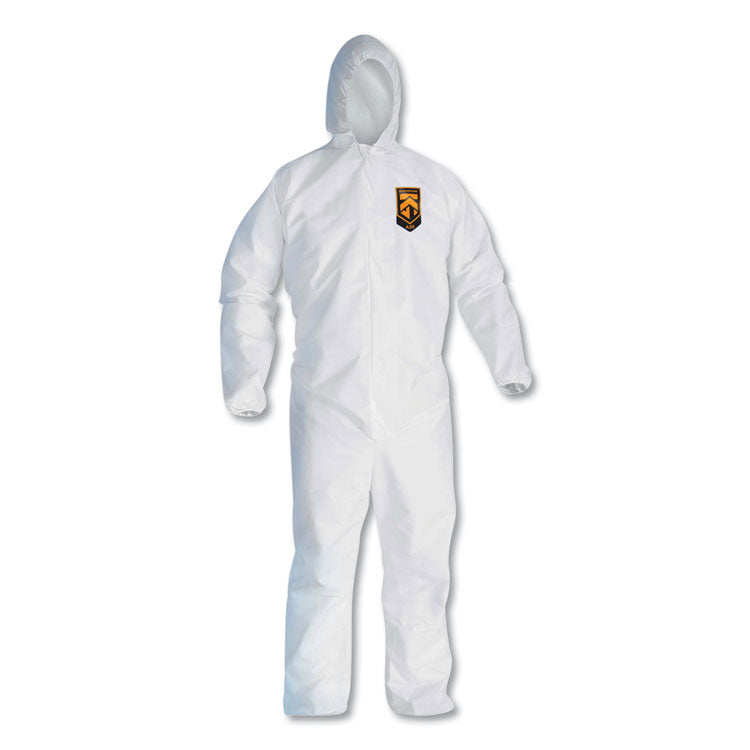 KleenGuard™ A20 Elastic Back, Cuff and Ankles Hooded Coveralls, 4X-Large, White, 20/Carton (KCC49117) Case of 20