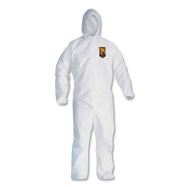 KleenGuard™ A20 Elastic Back, Cuff and Ankles Hooded Coveralls, 4X-Large, White, 20/Carton (ANS49117) Case of 20