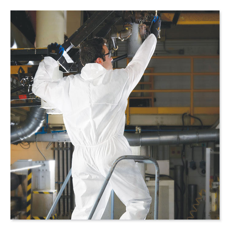 KleenGuard™ A20 Elastic Back and Ankle Hood and Boot Coveralls, X-Large, White, 24/Carton (KCC49124) Case of 24