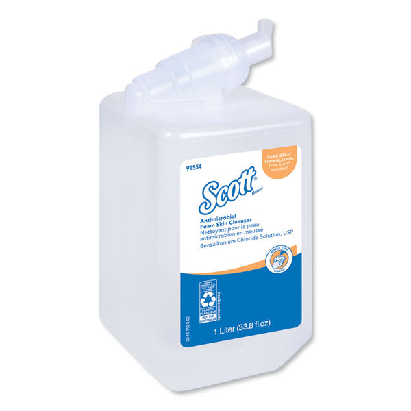 Scott® Antimicrobial Foam Skin Cleanser, Fresh Scent, 1,000 mL Bottle, 6/Carton (KCC91554CT) Carton of 6