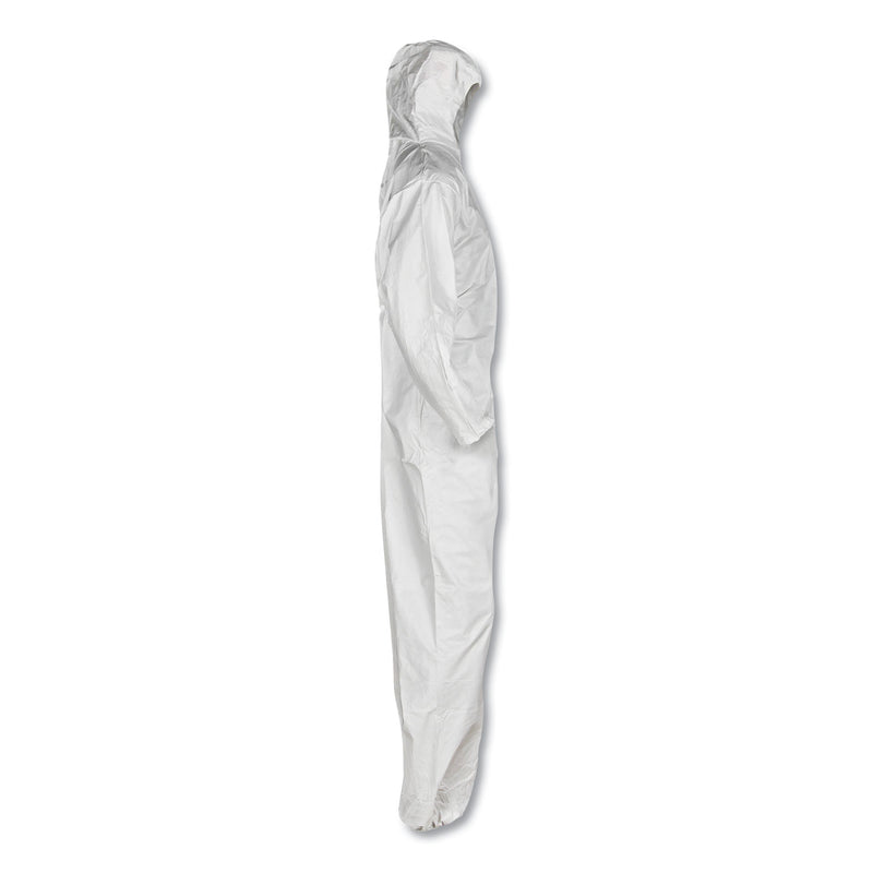 KleenGuard™ A30 Elastic-Back and Cuff Hooded Coveralls, 2X-Large, White, 25/Carton (ANS46115) Case of 25