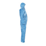 KleenGuard™ A20 Elastic Back Wrist/Ankle Hooded Coveralls, Large, Blue, 24/Carton (KCC58513) Case of 24