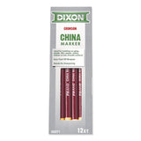 Dixon® China Marker, 0.3" x 7", Crimson Red, Dozen (DIX000710002) Pack of 12