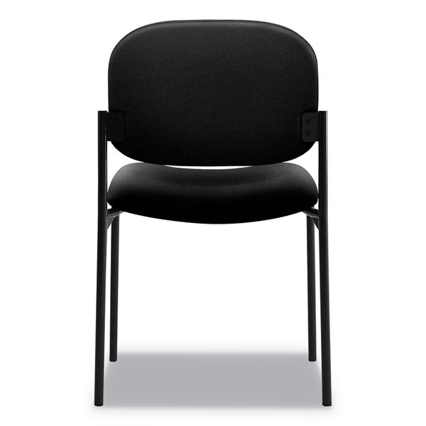 HON® VL606 Stacking Guest Chair without Arms, Fabric Upholstery, 21.25" x 21" x 32.75", Black Seat, Black Back, Black Base (BSXVL606VA10)