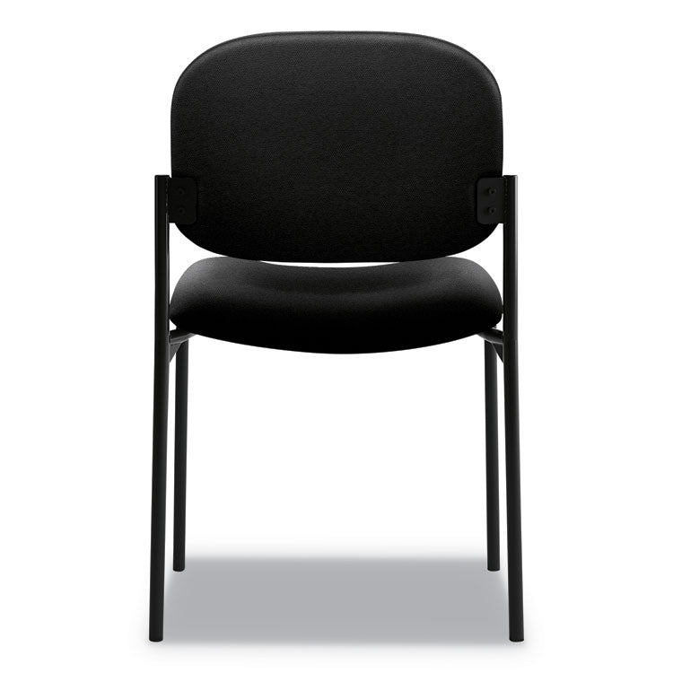 HON® VL606 Stacking Guest Chair without Arms, Fabric Upholstery, 21.25" x 21" x 32.75", Black Seat, Black Back, Black Base (BSXVL606VA10)