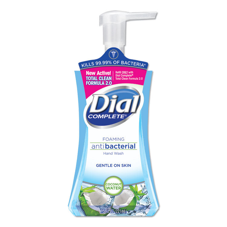 Dial® Antibacterial Foaming Hand Wash, Coconut Water, 7.5 oz Pump Bottle (DIA09316)
