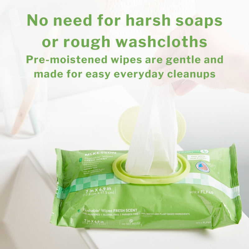 McKesson Flushable Personal Wipe Soft Pack Scented 96 Count (1241752_CS) 576/CS