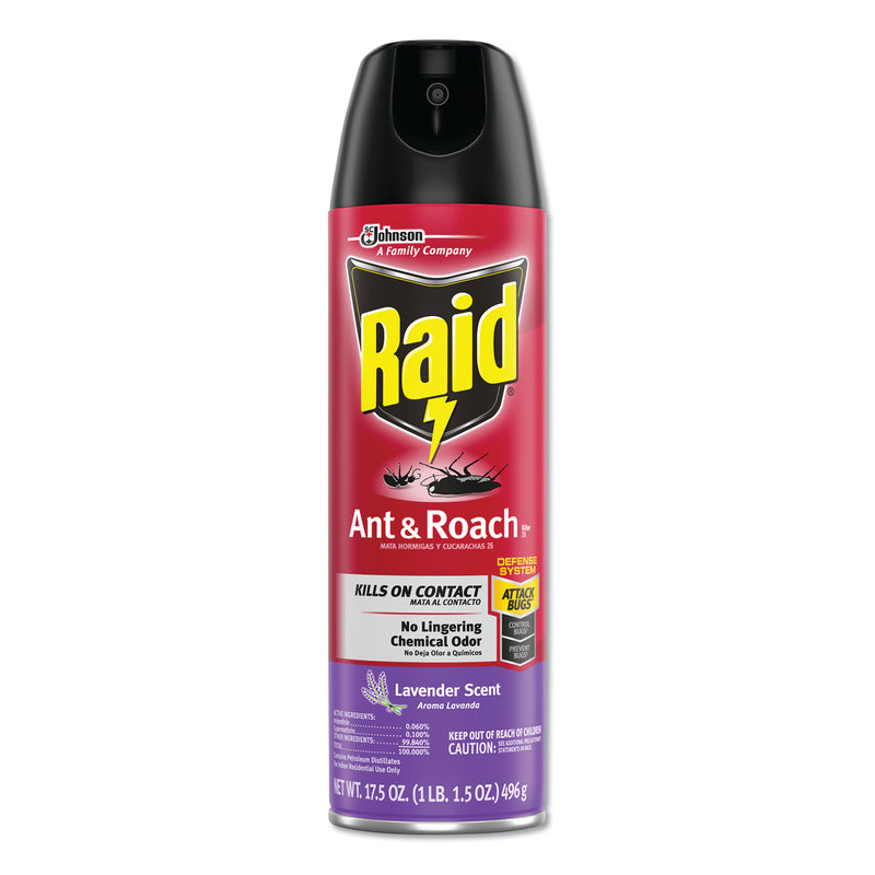 Raid Ant and Roach Killer, 17.5 oz Aerosol Spray, Lavender (SJN365982EA) Each