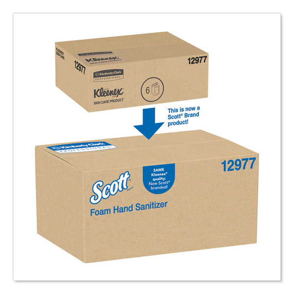 Scott® Essential Alcohol-Free Foam Hand Sanitizer, 1,000 mL Cassette, Unscented, 6/Carton (KCC12977)