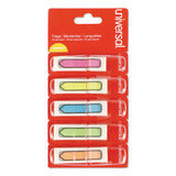 Universal® Deluxe Pop-Up Page Flags, 0.5 x 1.75, Five Assorted Colors, 35 Flags/Dispenser, 5 Dispensers/Pack (UNV99015) Pack of 35