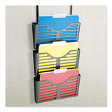 Officemate VerticalMate Cubicle Wall File Pocket, 3 Sections, Letter Size, 13.5" x 6" x 28", Charcoal, 3/Pack (OIC29314) Pack of 3